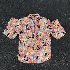 Chaps Ralph Lauren Womens Paisley Shirt Large